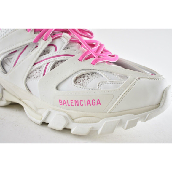 Balenciaga Track Sneaker Pink White Lace Up Tie Low Top Platform Flat Trainer 40 - Picture 5 of 12